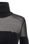 fur-effect knitted turtleneck sweater