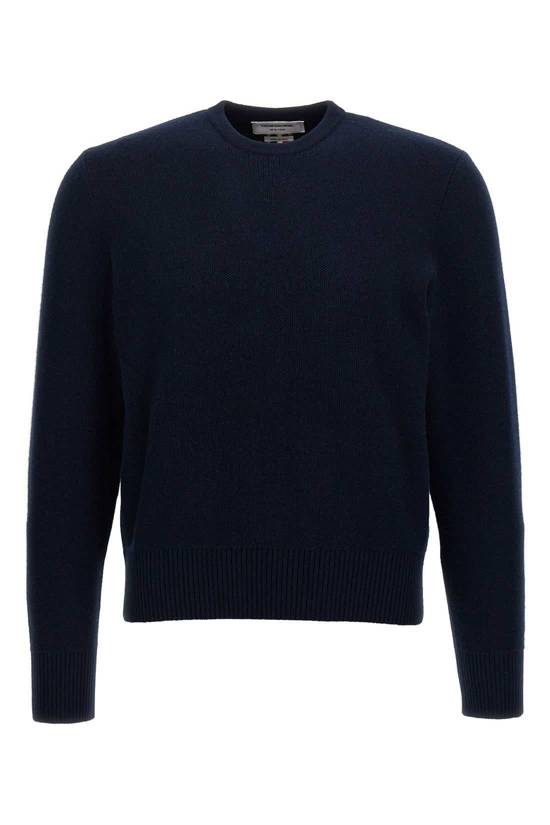 THOM BROWNE 2 washed piquet wool sweater