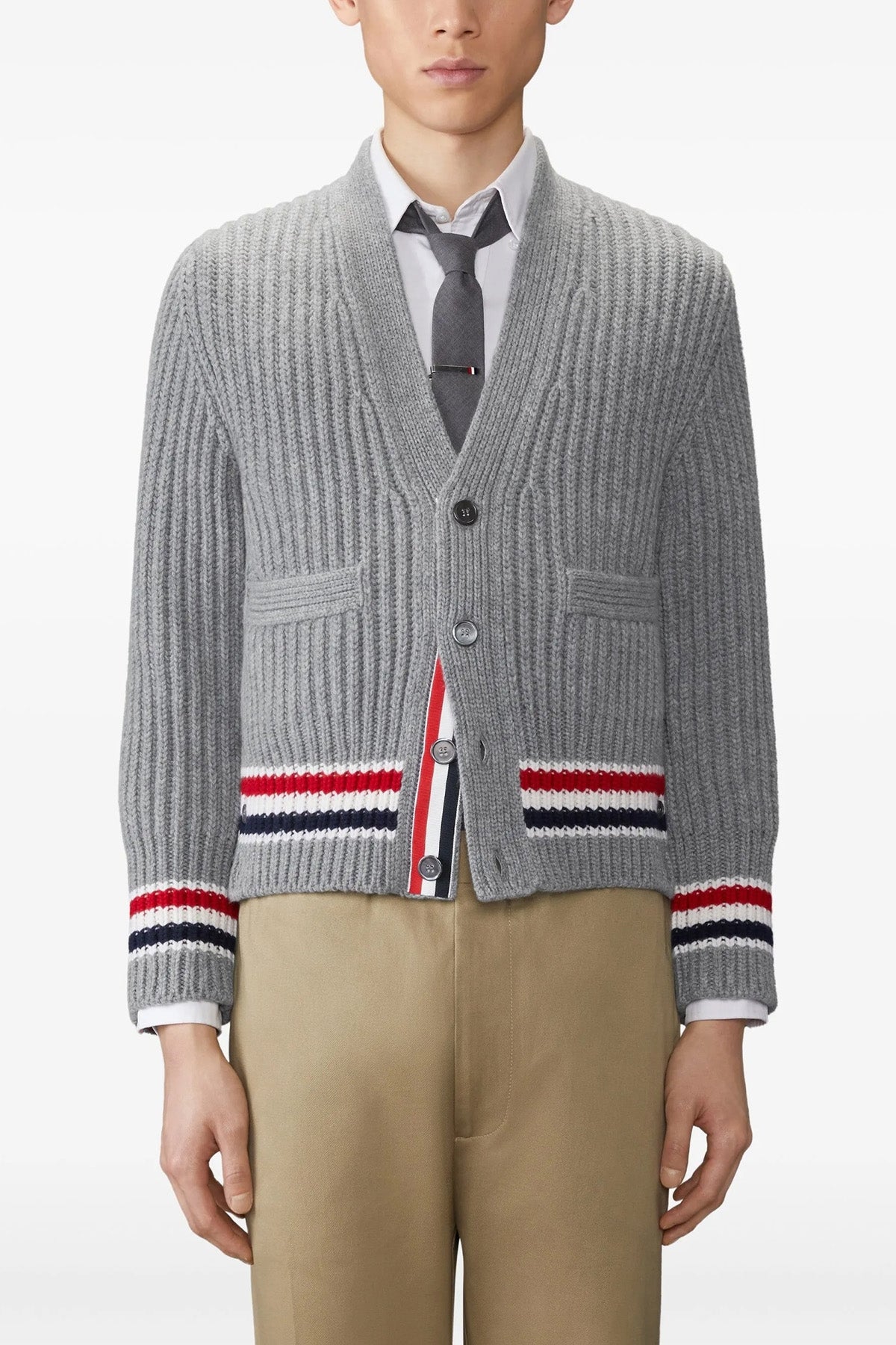ribbed cashmere cardigan