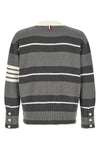 striped knitted heavy cotton cardigan
