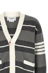 striped knitted heavy cotton cardigan