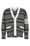 striped knitted heavy cotton cardigan