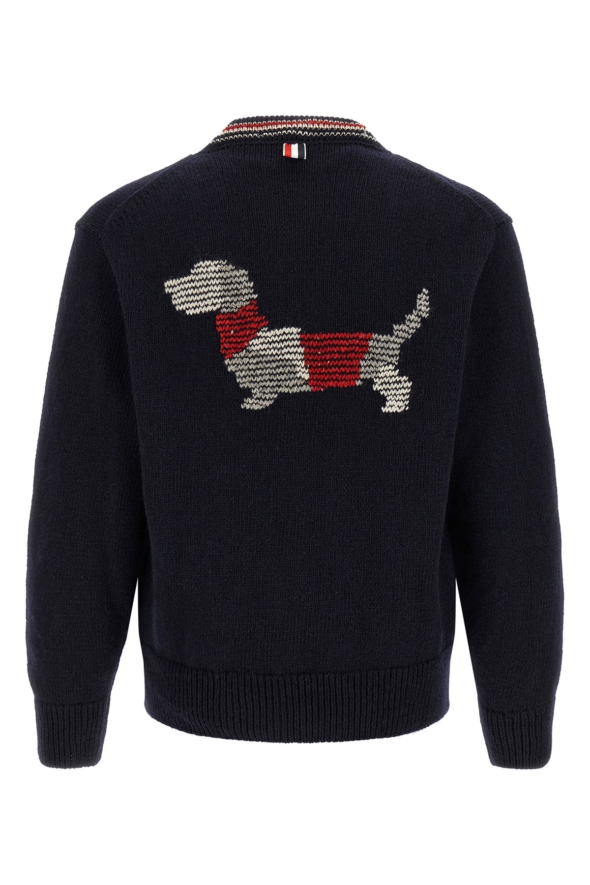 the thom browne cardigan in a fine wool and mohair blend