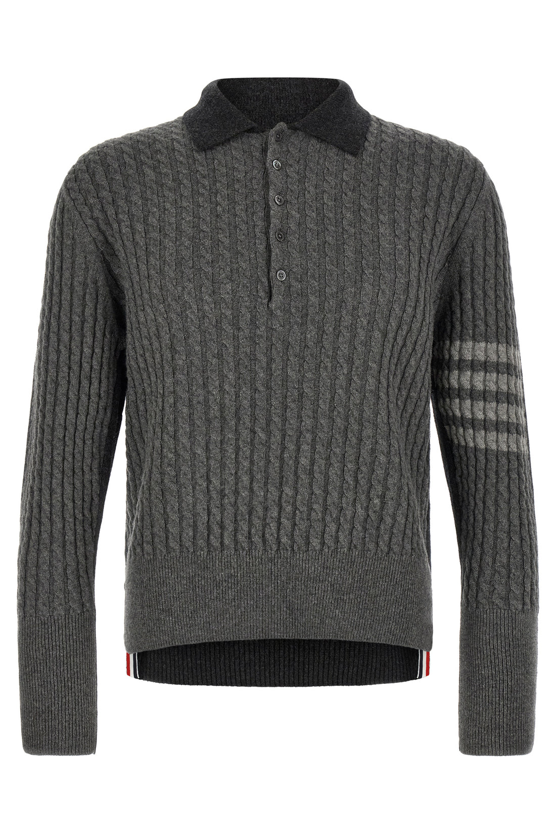 THOM BROWNE 2 the thom browne 2-in-1 trompe loeil long-sleeve polo shirt