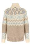 the herno high neck sweater in wool and cashmere blend stands out for its jacqua