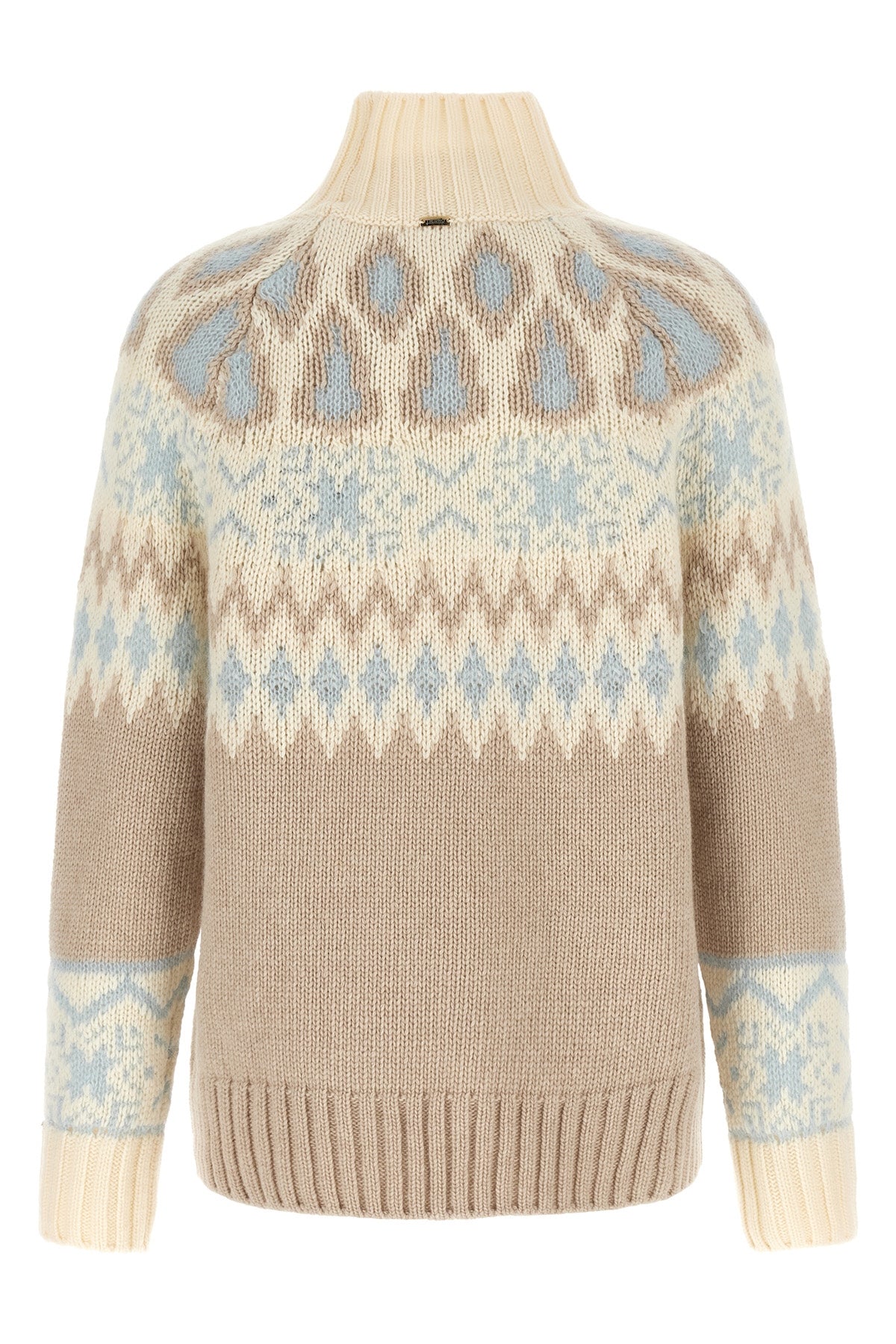 the herno high neck sweater in wool and cashmere blend stands out for its jacqua