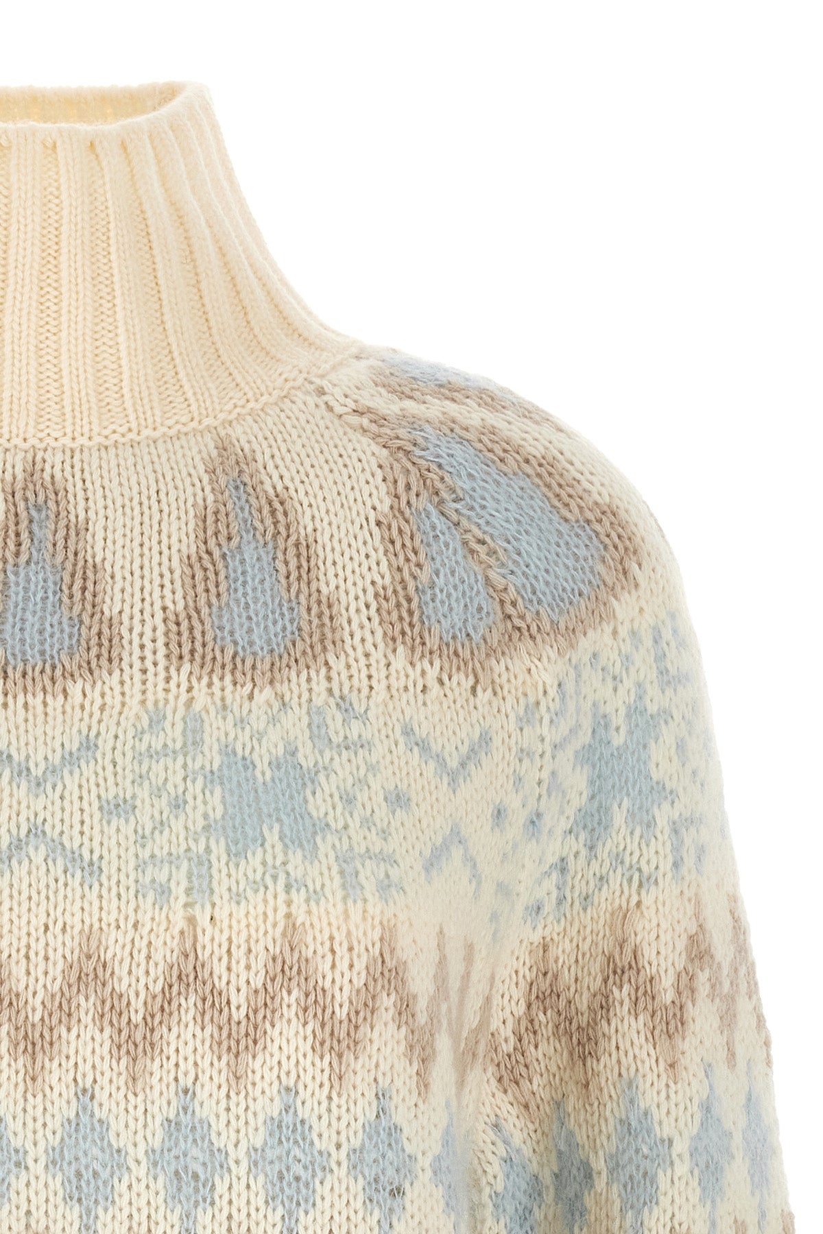 the herno high neck sweater in wool and cashmere blend stands out for its jacqua