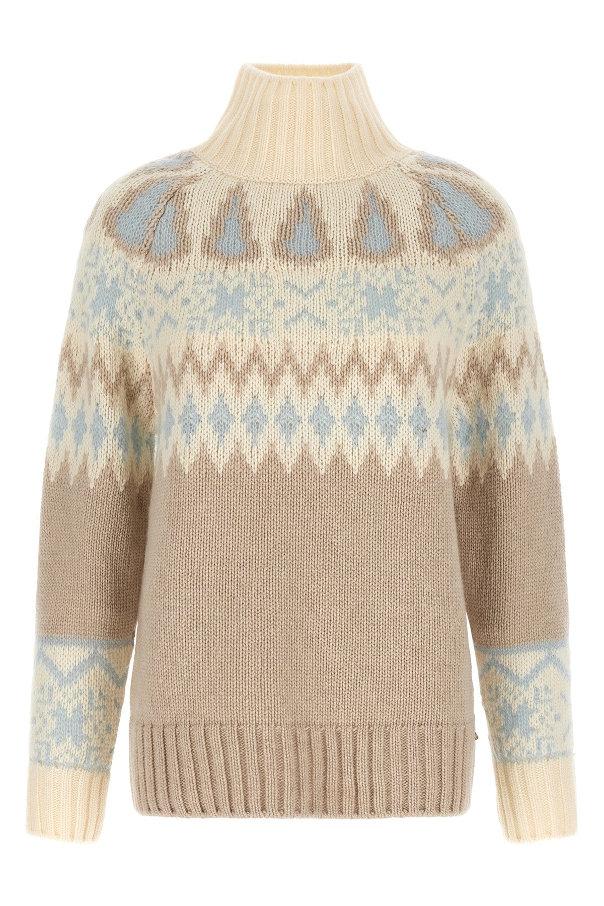the herno high neck sweater in wool and cashmere blend stands out for its jacqua