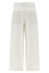 chino crop cotton and linen gabardine trousers