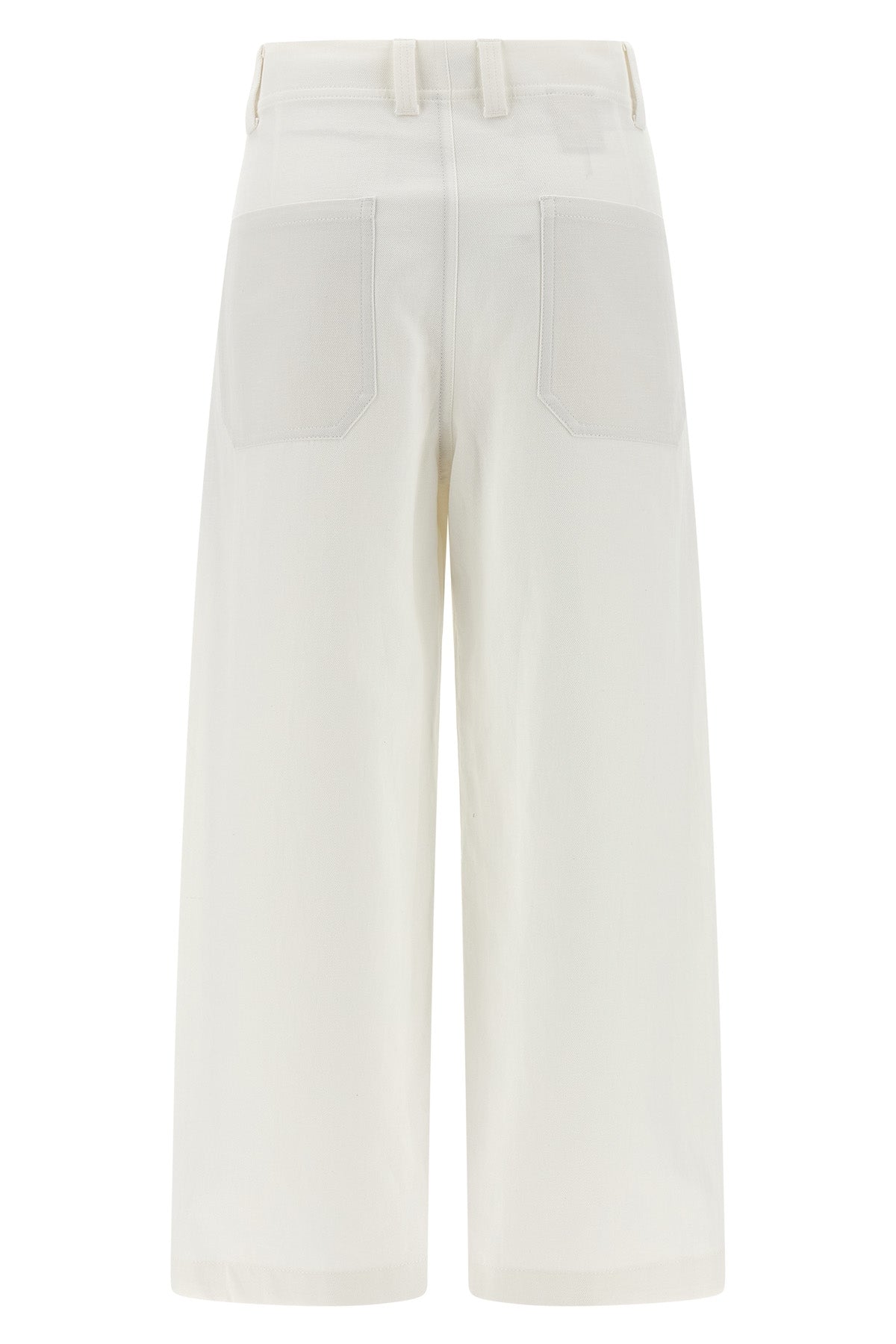 chino crop cotton and linen gabardine trousers