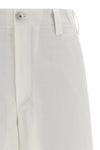 chino crop cotton and linen gabardine trousers
