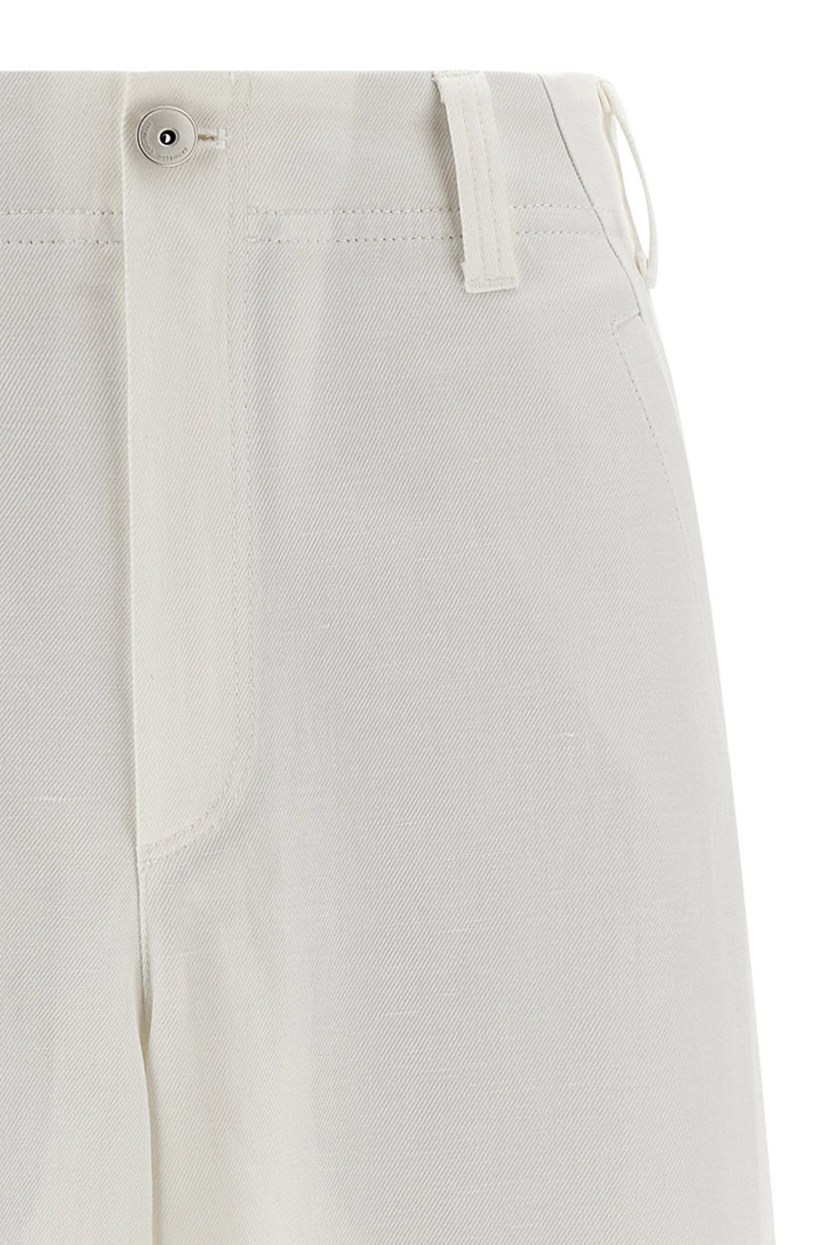 chino crop cotton and linen gabardine trousers