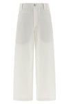 chino crop cotton and linen gabardine trousers