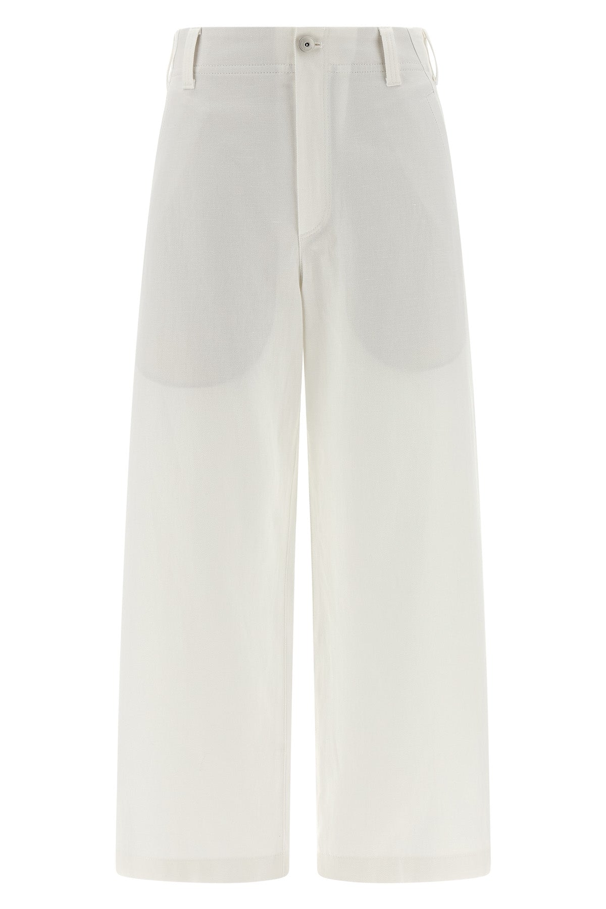 chino crop cotton and linen gabardine trousers