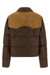 quilted and goose feather padded pongé jacket
