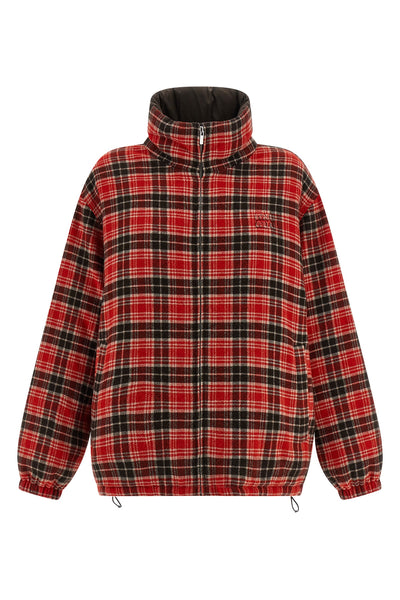 reversible down jacket in plain tec