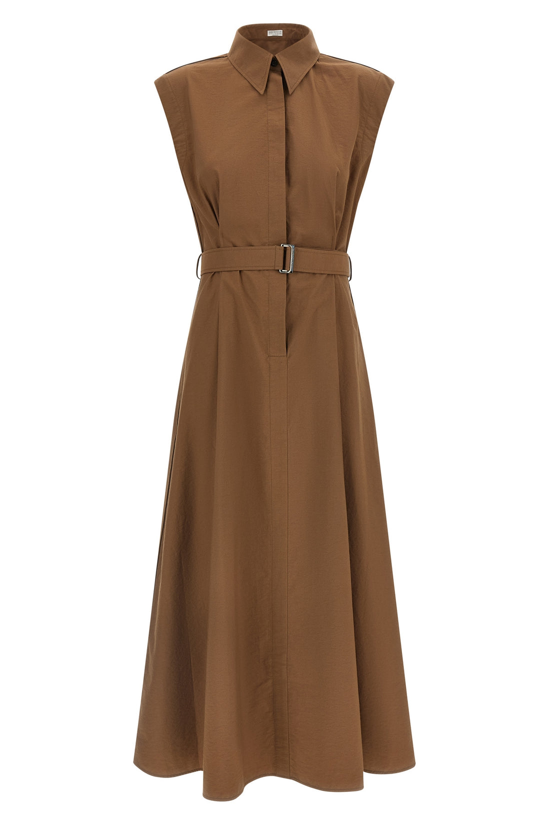 BRUNELLO CUCINELLI L techno cotton texture midi dress