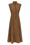 techno cotton texture midi dress