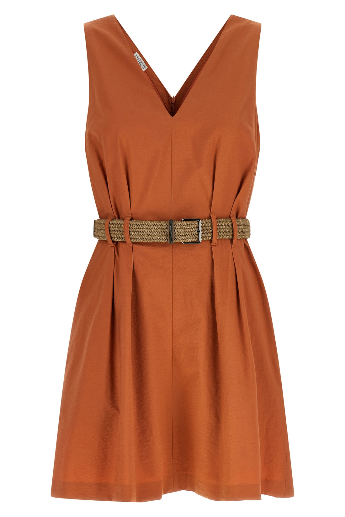 BRUNELLO CUCINELLI L twill mini dress techno cotton texture