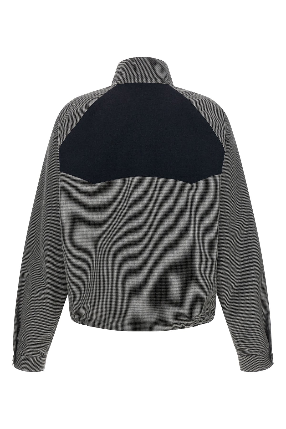 check vichy patterned cotton blouson