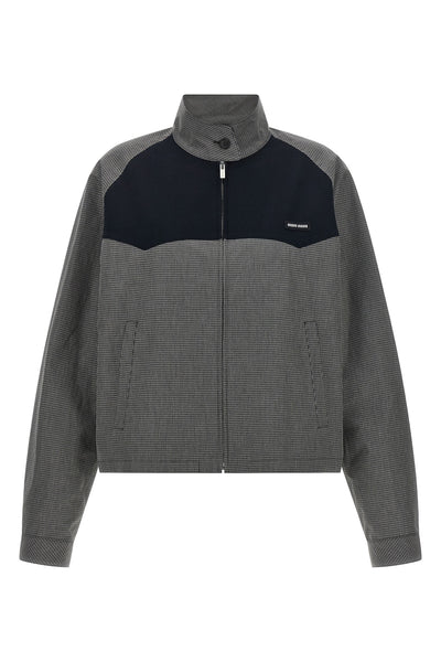 check vichy patterned cotton blouson