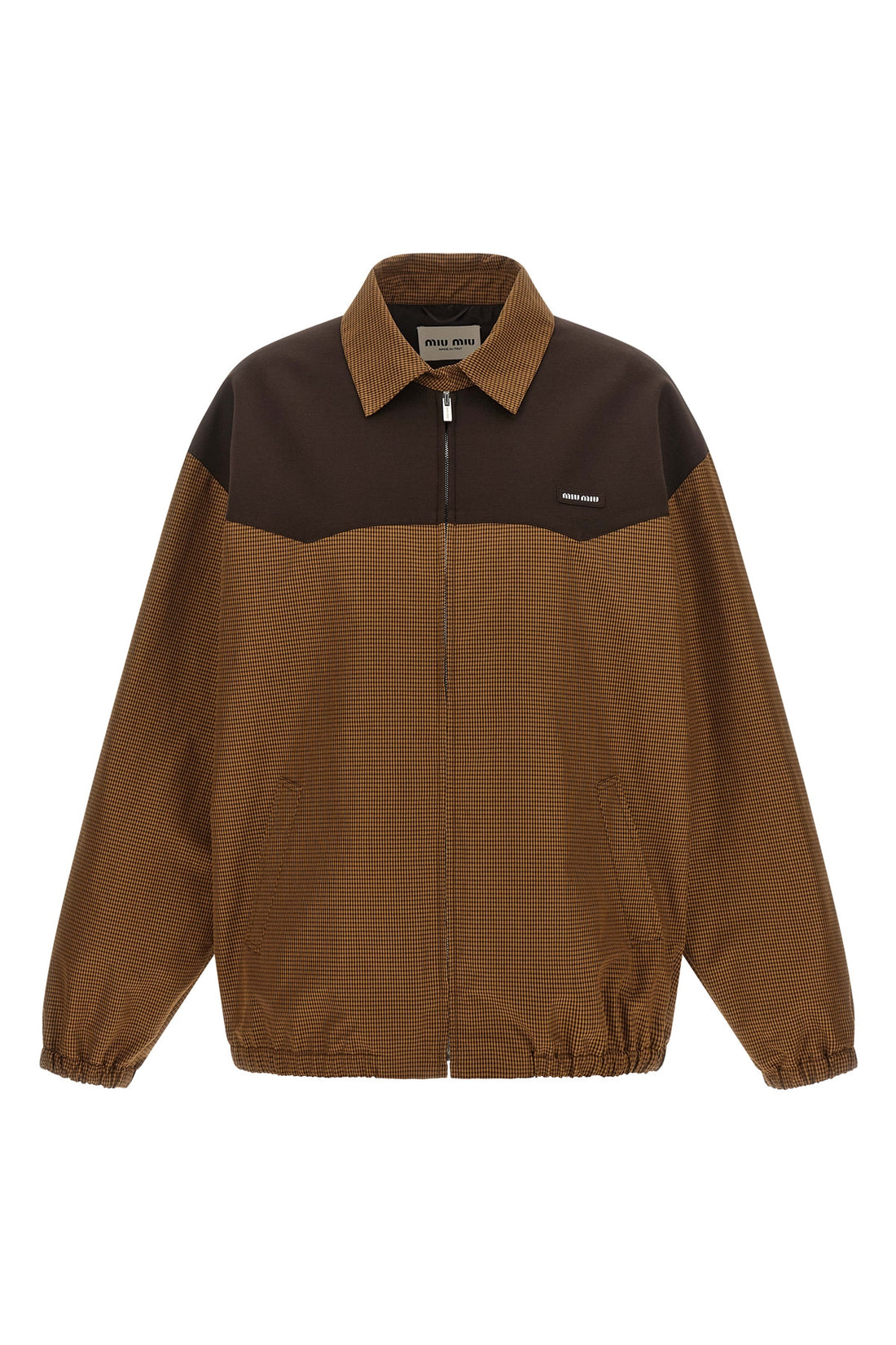 MIU MIU 38 the miu miu checked vichy blouson is made of pure structured cotton