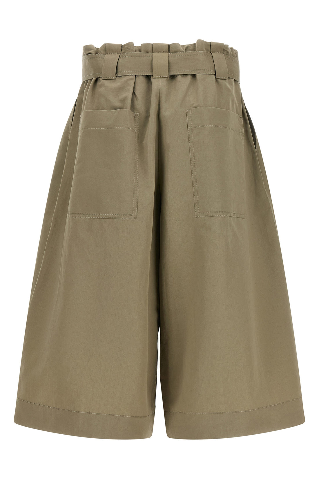 BRUNELLO CUCINELLI 36 pull-on cotton and ramie blend bermuda shorts