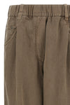 garment-dyed pants in cotton and linen blend