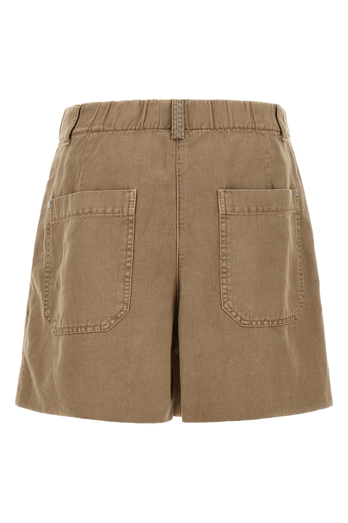 brunello cucinellis baggy shorts on cotton and garment-dyed linen covers blen