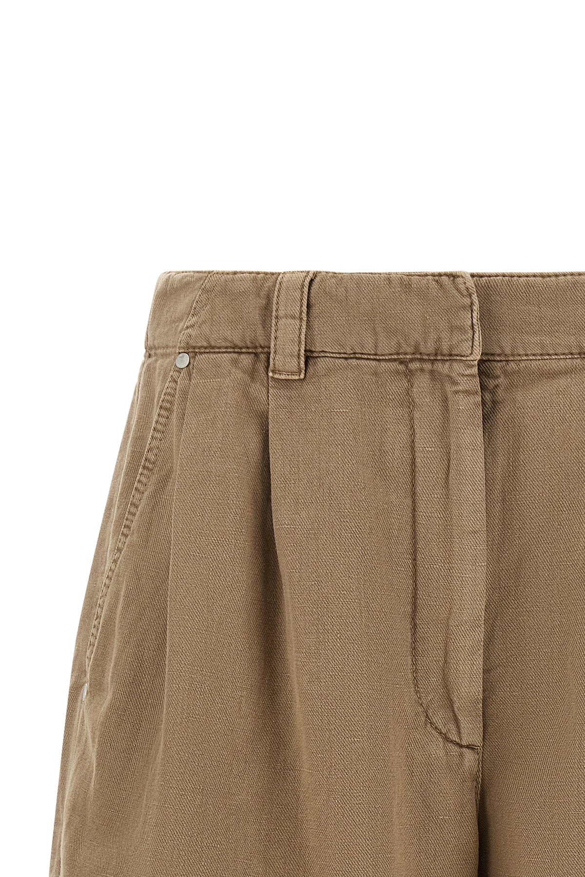 brunello cucinellis baggy shorts on cotton and garment-dyed linen covers blen