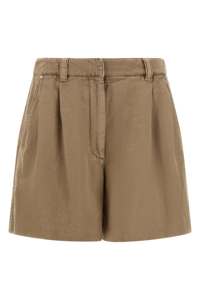 brunello cucinellis baggy shorts on cotton and garment-dyed linen covers blen
