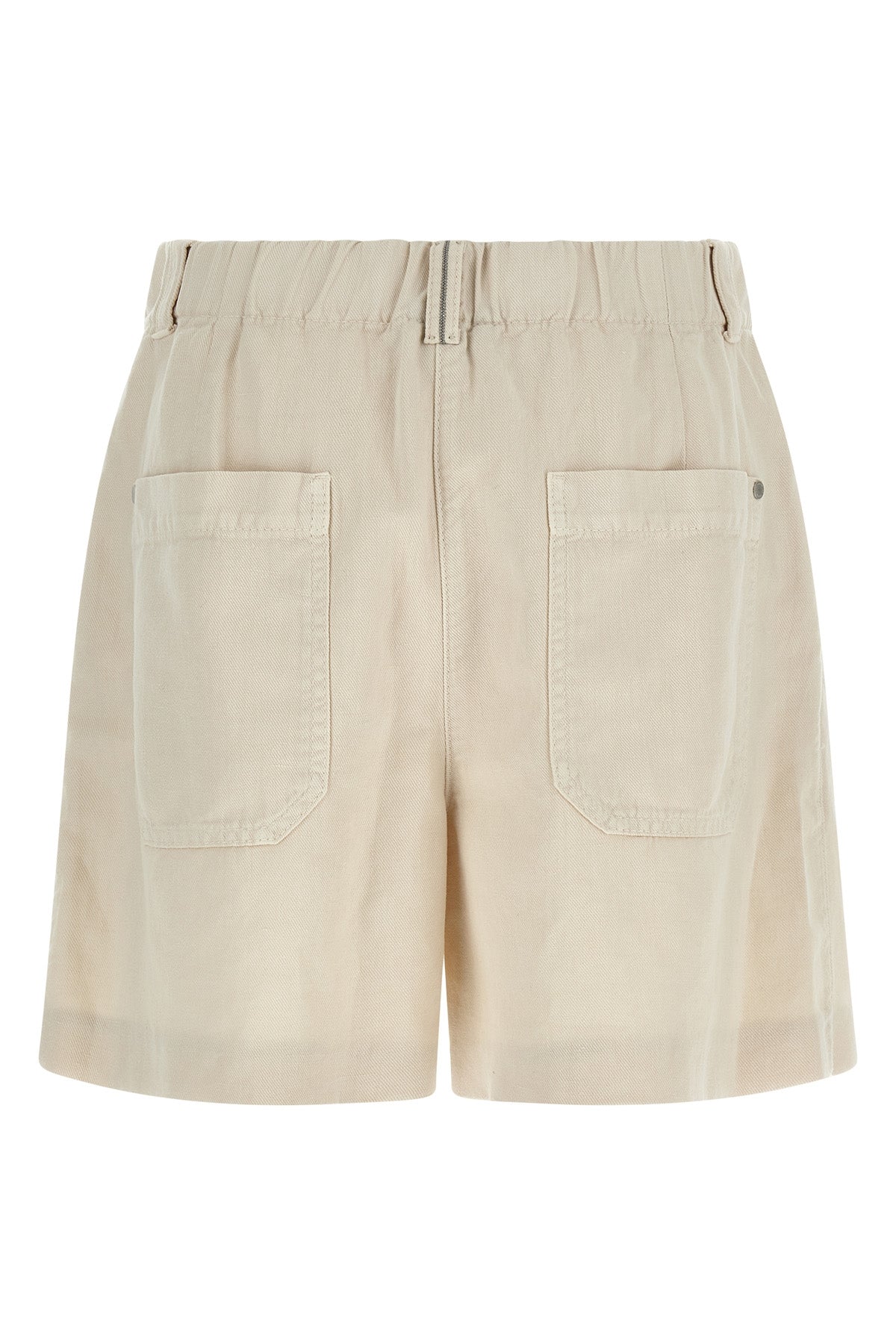 baggy shorts in garment-dyed cotton and linen cover