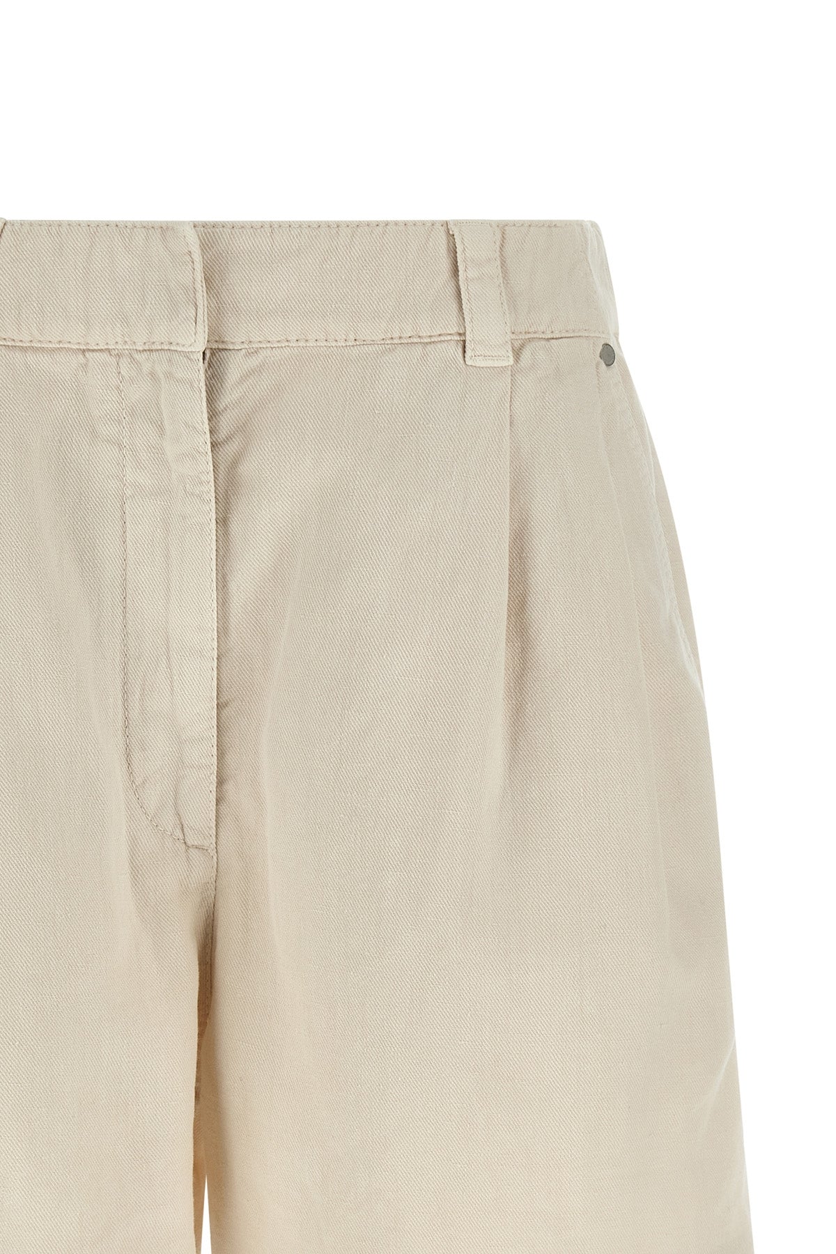 baggy shorts in garment-dyed cotton and linen cover