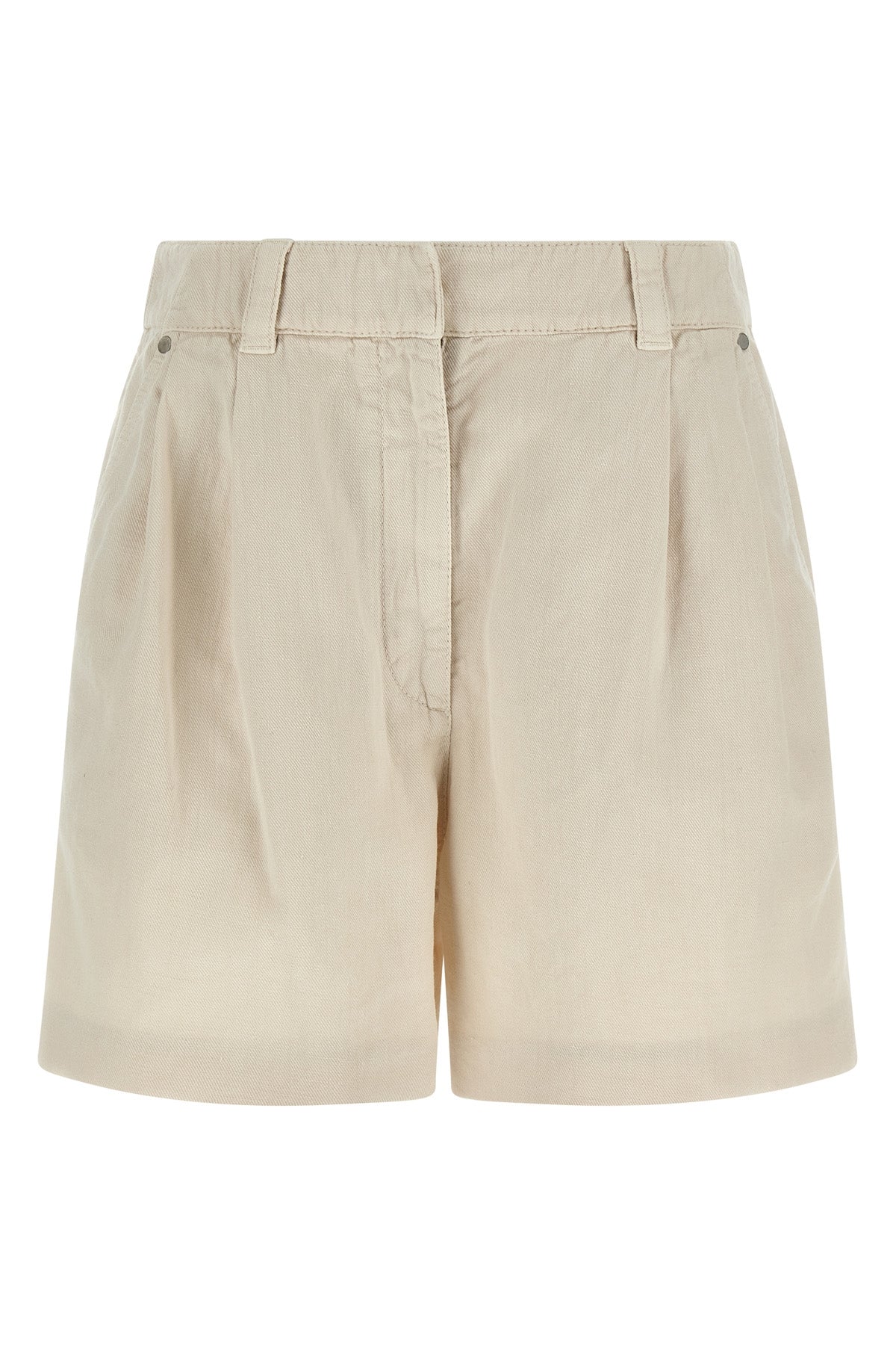 baggy shorts in garment-dyed cotton and linen cover