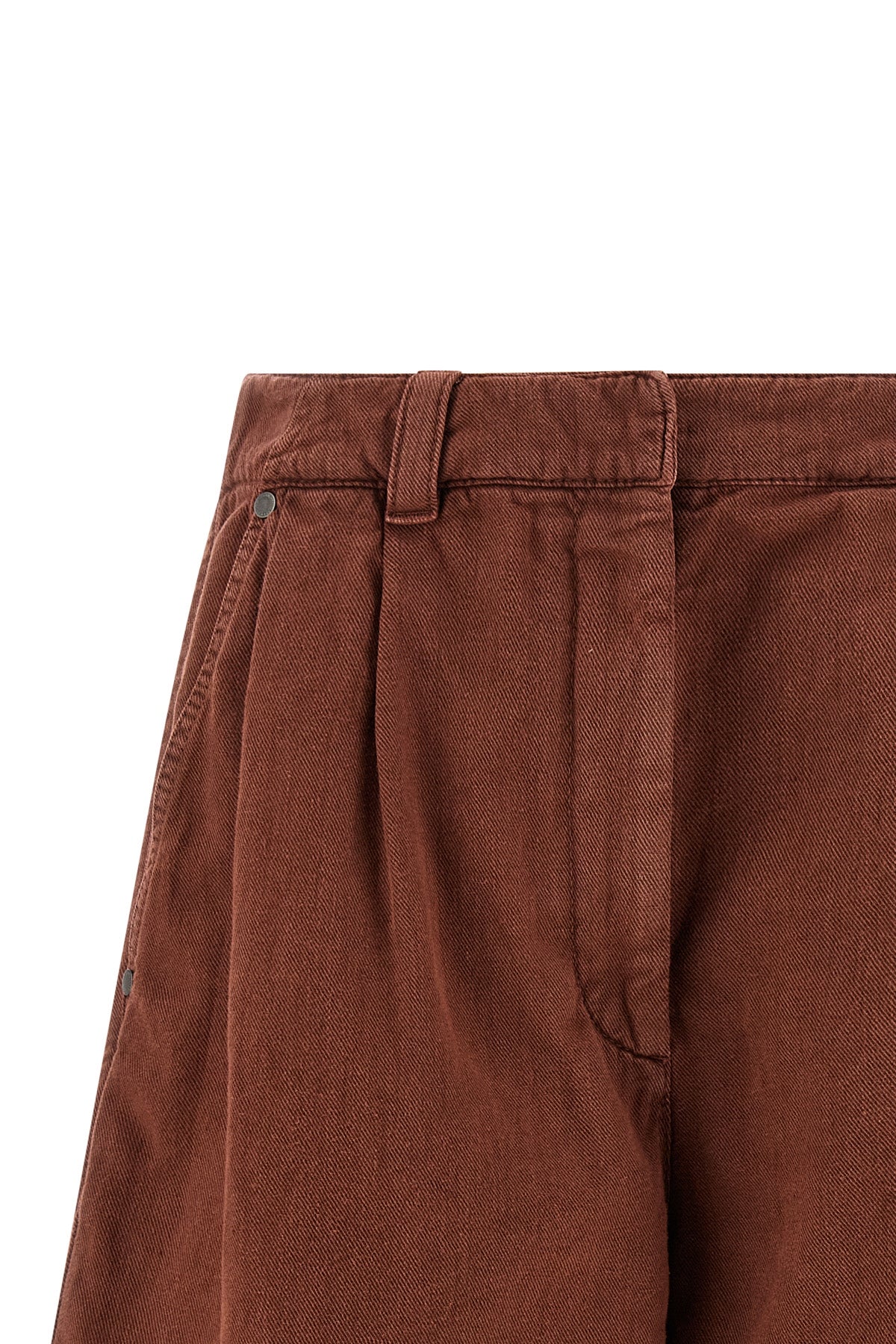 baggy shorts in garment-dyed cotton and linen cover