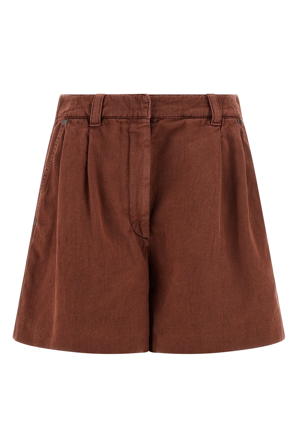 baggy shorts in garment-dyed cotton and linen cover