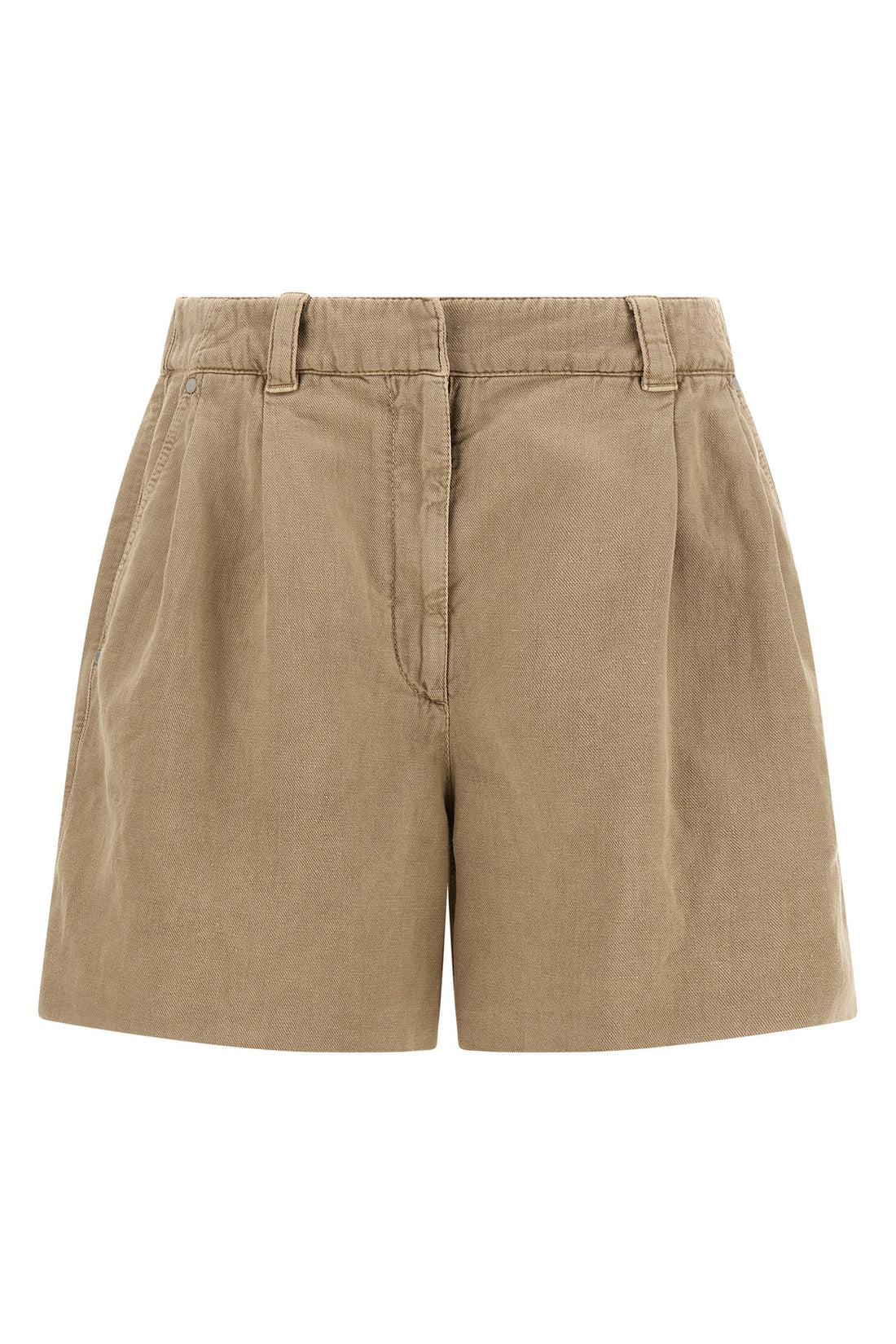 BRUNELLO CUCINELLI 42 baggy shorts in garment-dyed cotton and linen cover