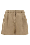 baggy shorts in garment-dyed cotton and linen cover