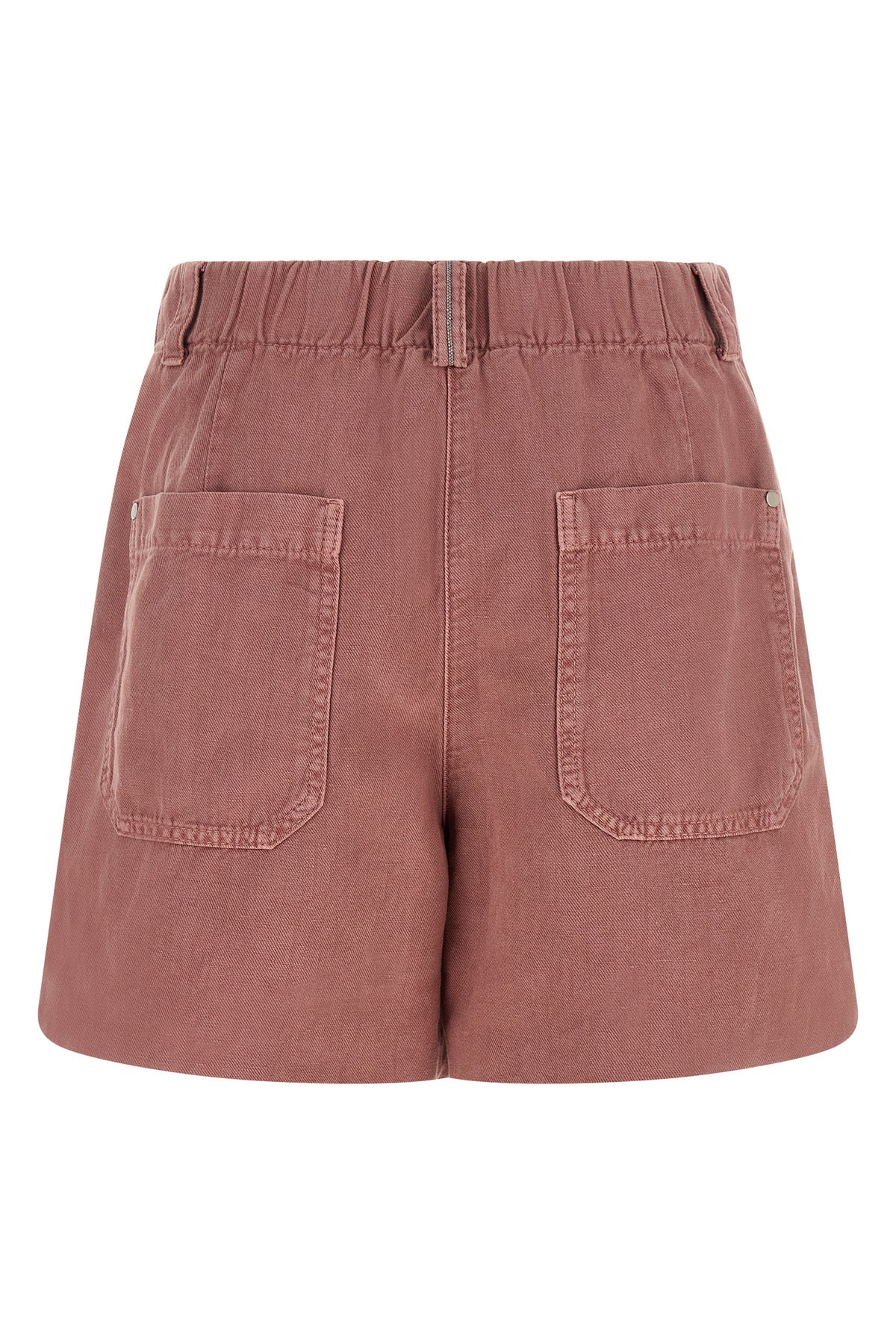baggy shorts in garment-dyed cotton and linen cover