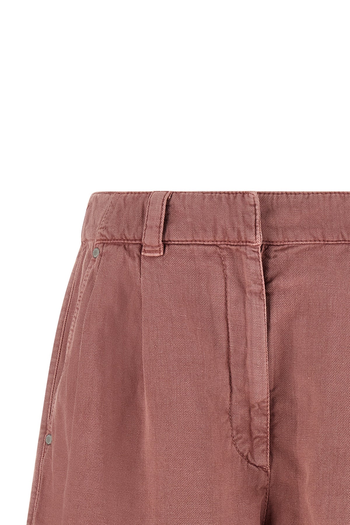 baggy shorts in garment-dyed cotton and linen cover