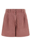 baggy shorts in garment-dyed cotton and linen cover