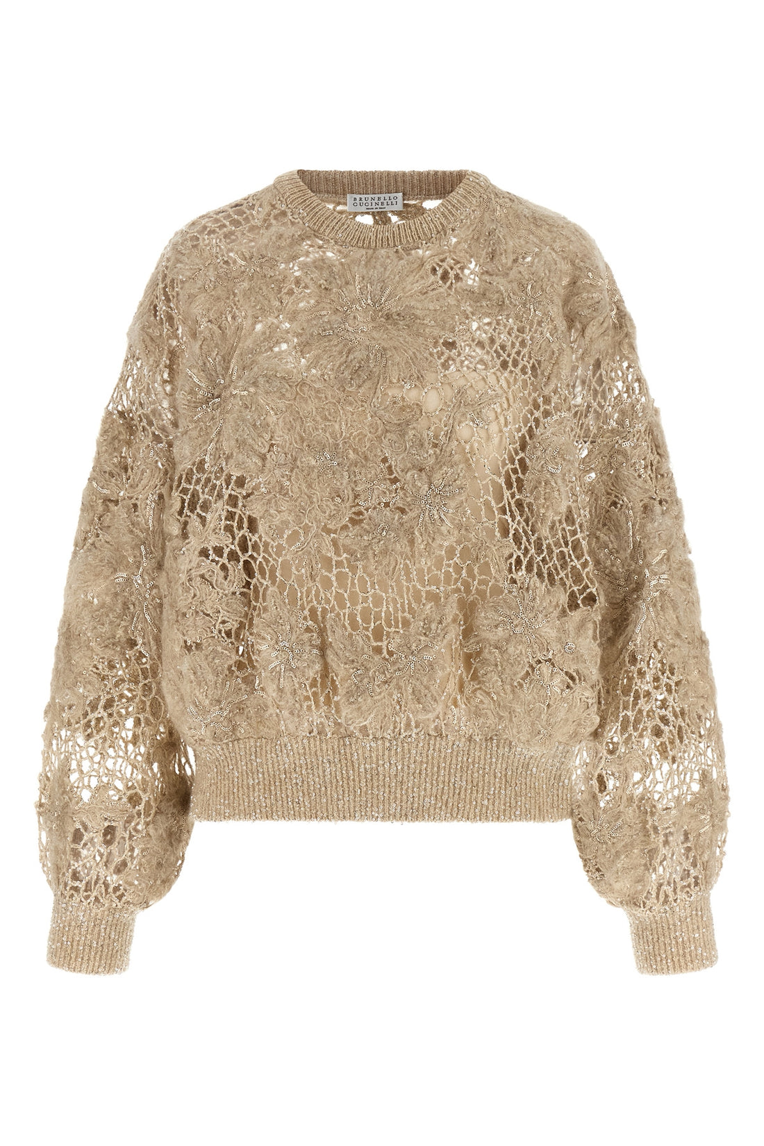 BRUNELLO CUCINELLI S the brunello cucinelli whispering bloom embroidery knit redefines the art of k