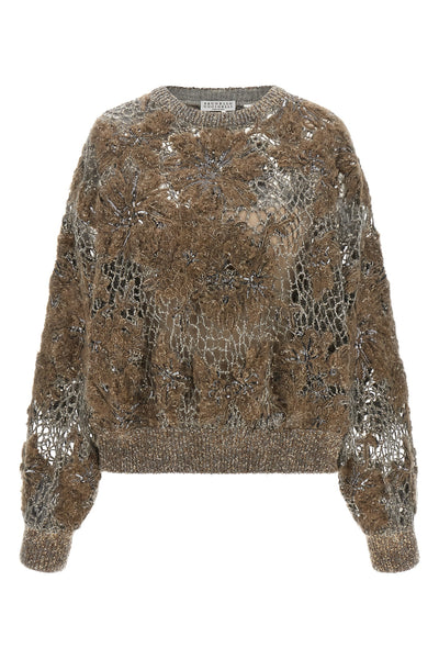 brunello cucinellis whispering bloom embroidery knit redefines knitwear throu