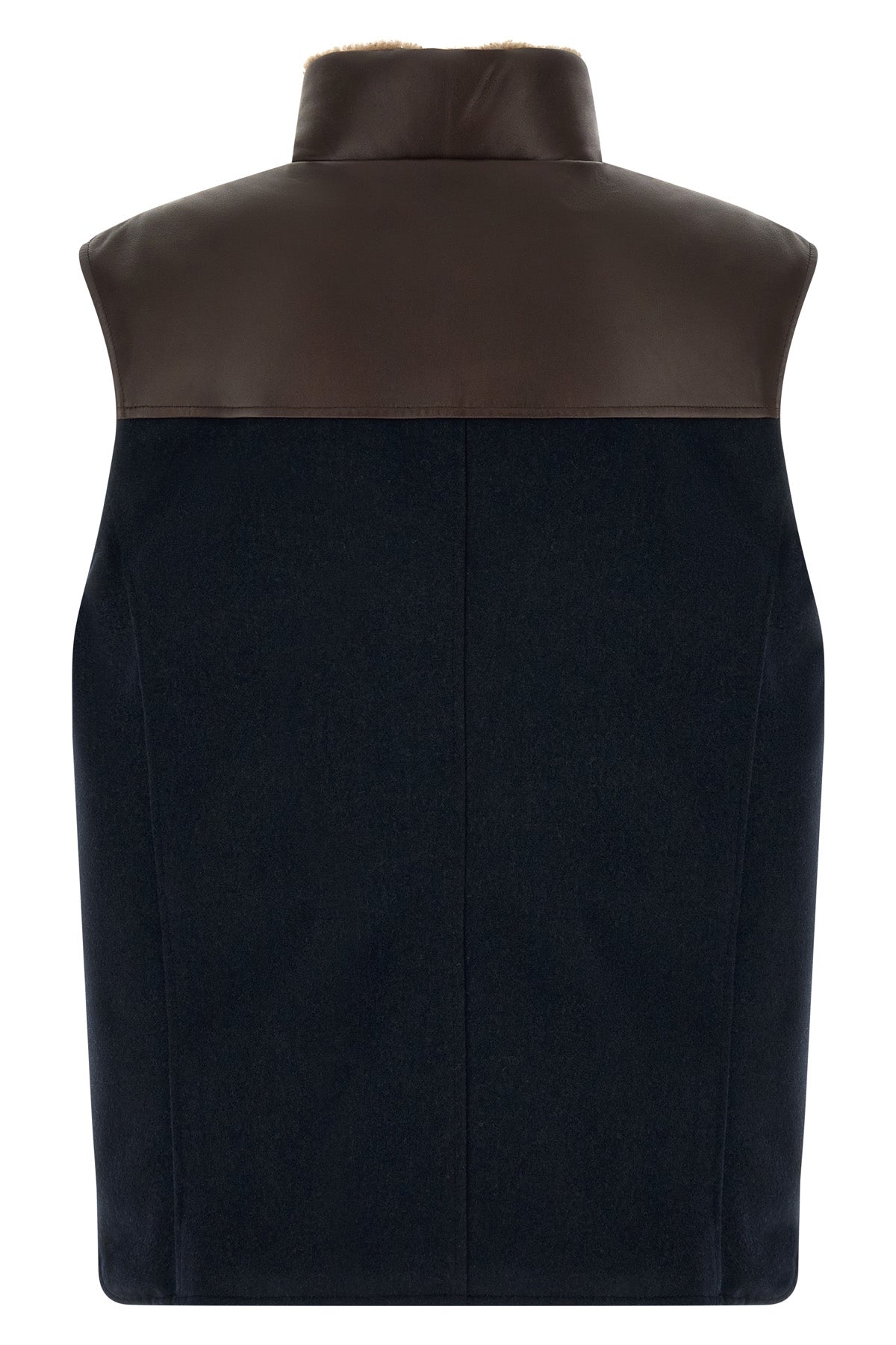 the brunello cucinelli paneled feather padded vest