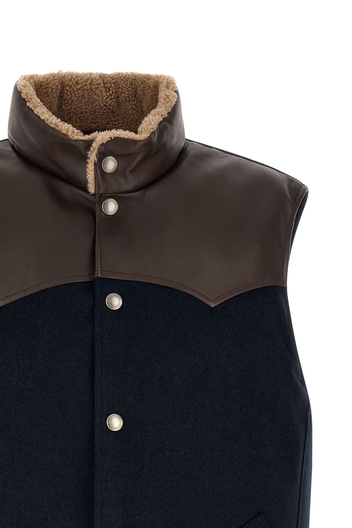the brunello cucinelli paneled feather padded vest