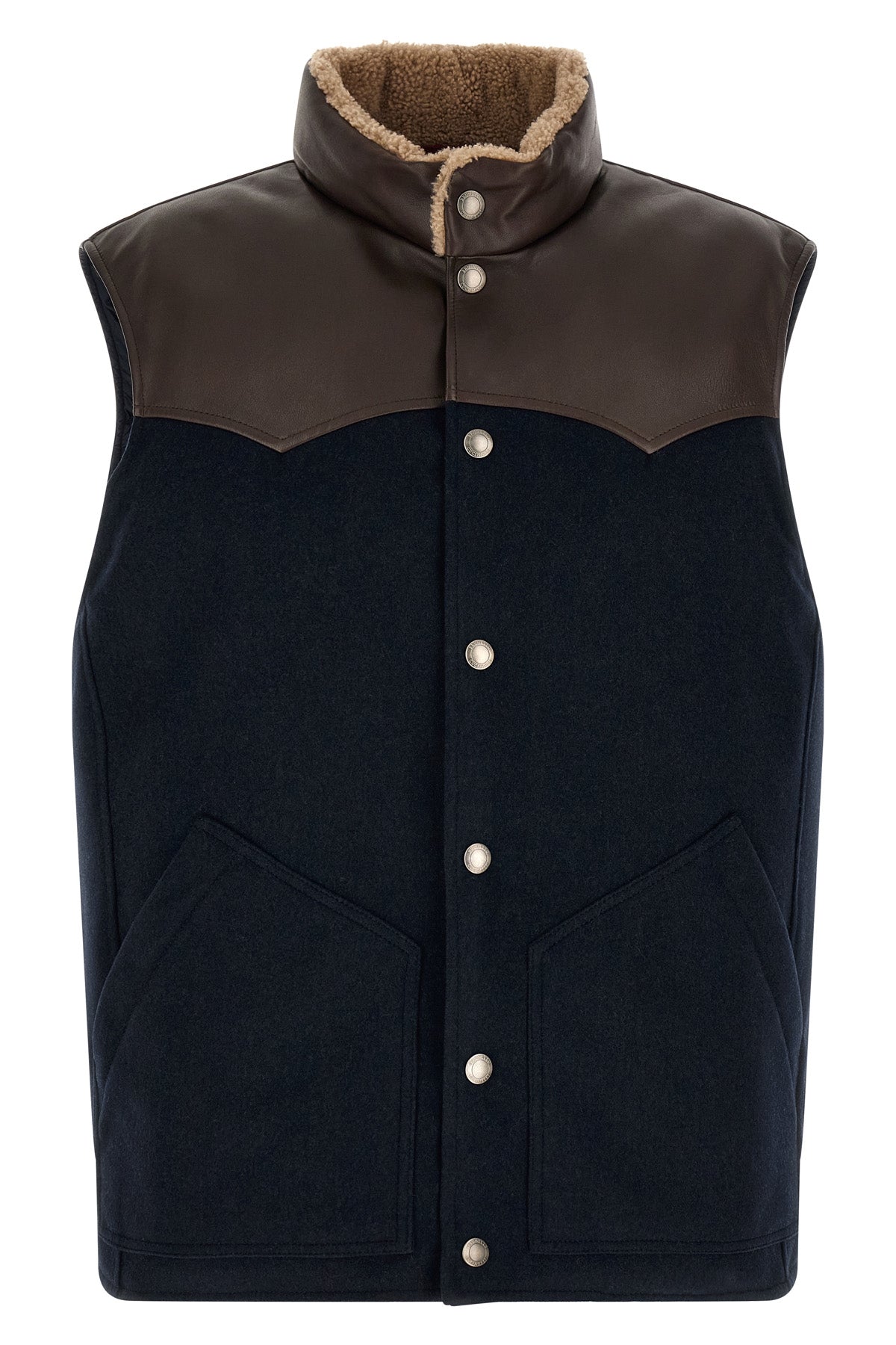 the brunello cucinelli paneled feather padded vest