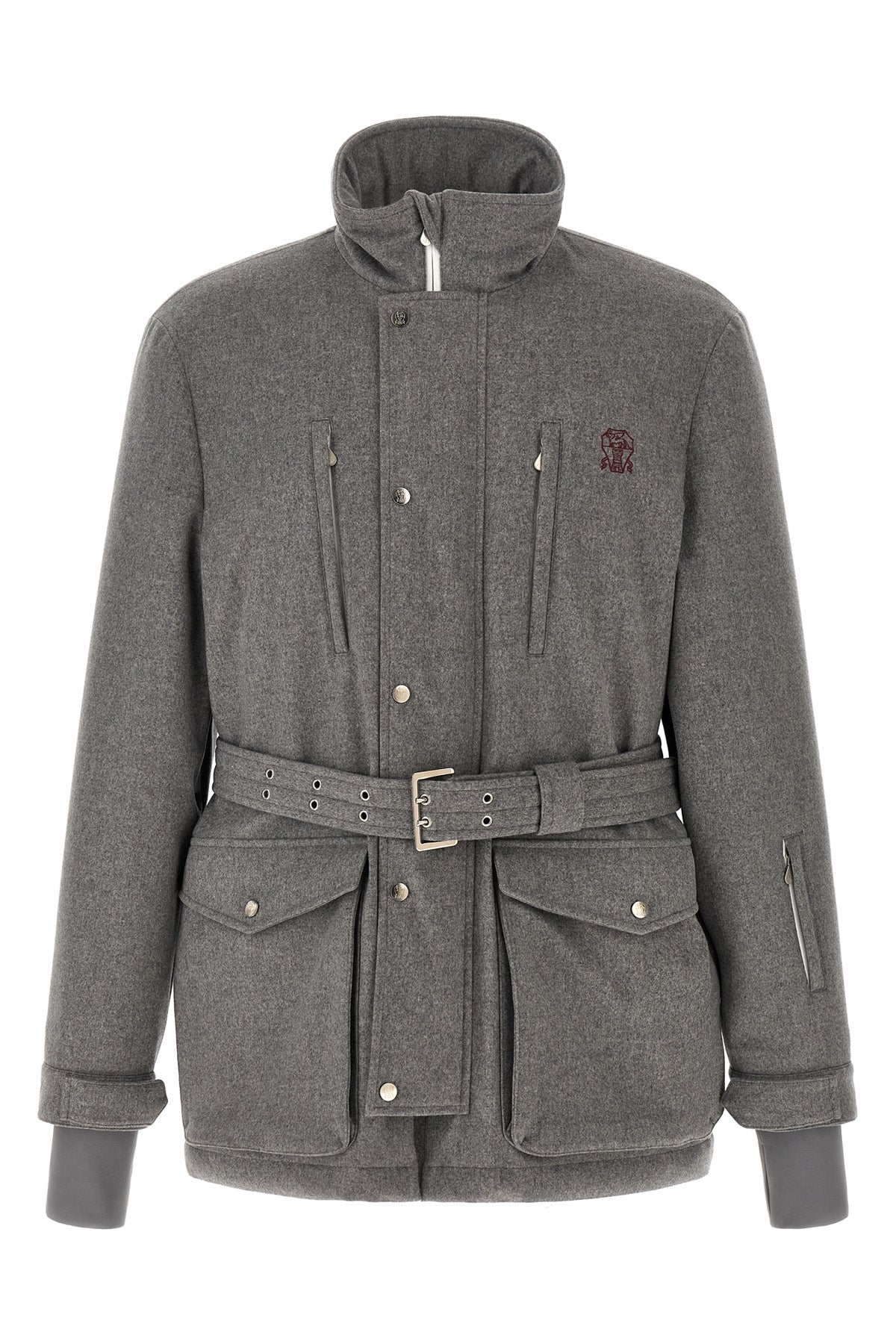 the brunello cucinelli mountain in membrane wool flannel down jacket