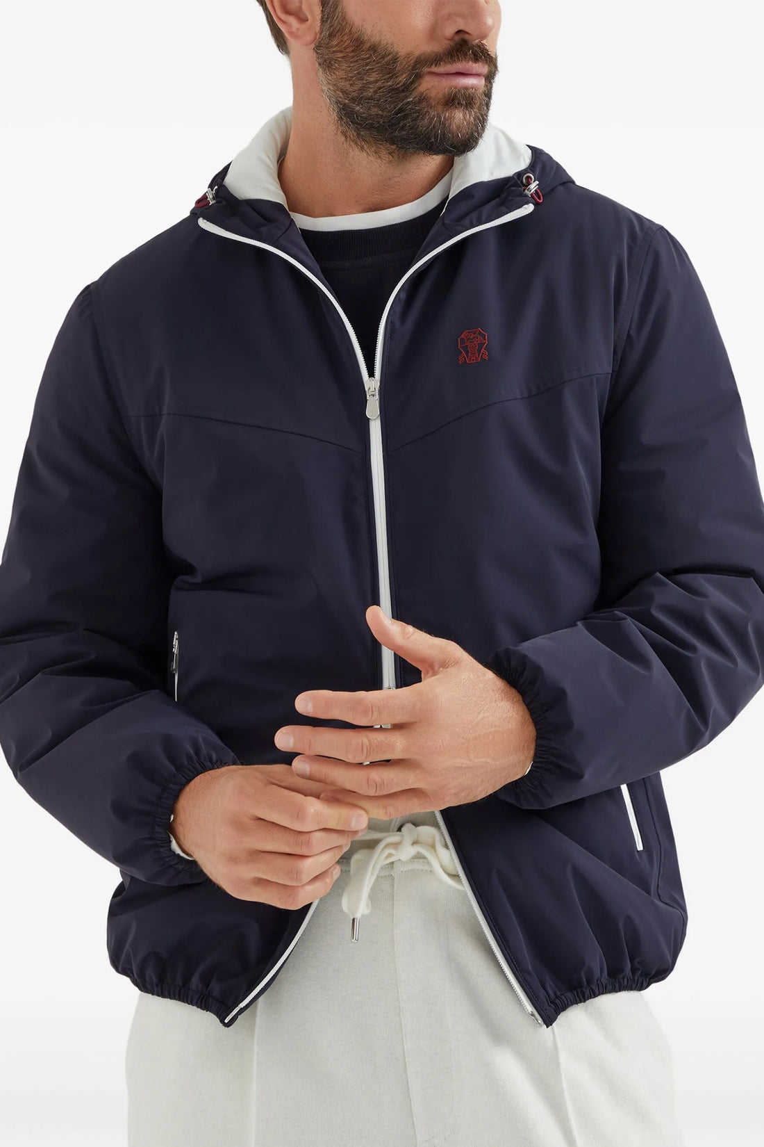 BRUNELLO CUCINELLI L windproof jacket in water-repellent technical fabric slightly padded