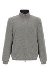 reversible jacket in breathable water-repellent technical fabric and wool mélang