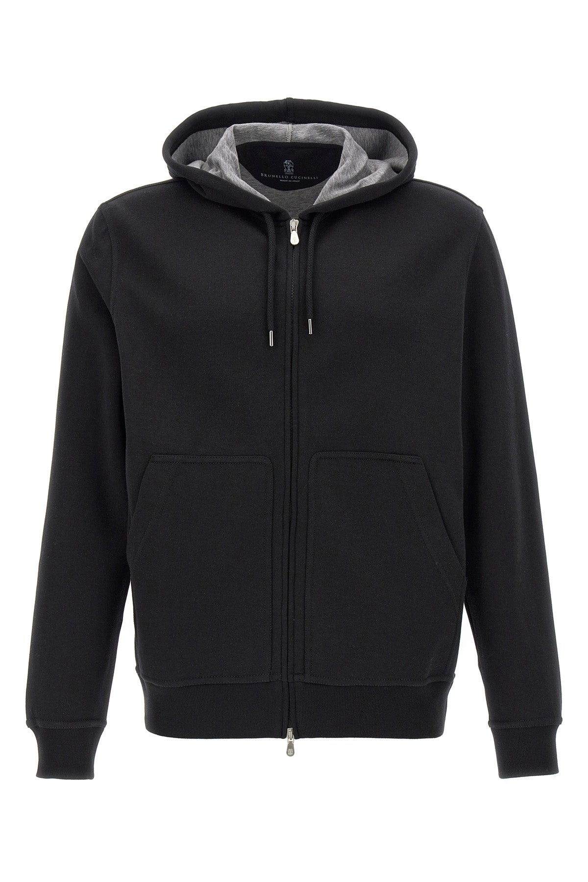 cotton hoodie in cashmere and silk blend